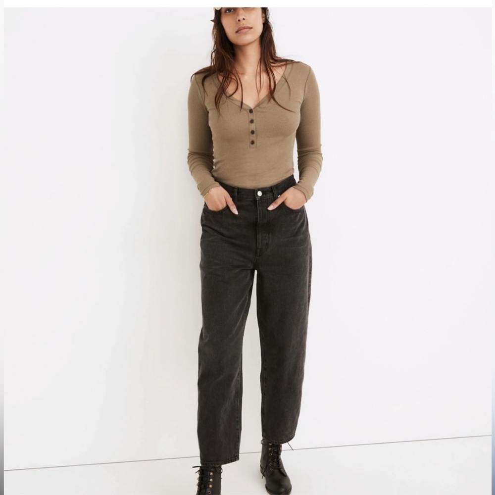Madewell Women's Balloon Straight Leg Black Jeans